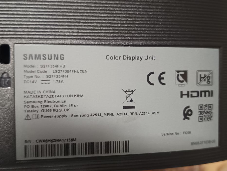 Monitor 27" Samsung S27F354FHU