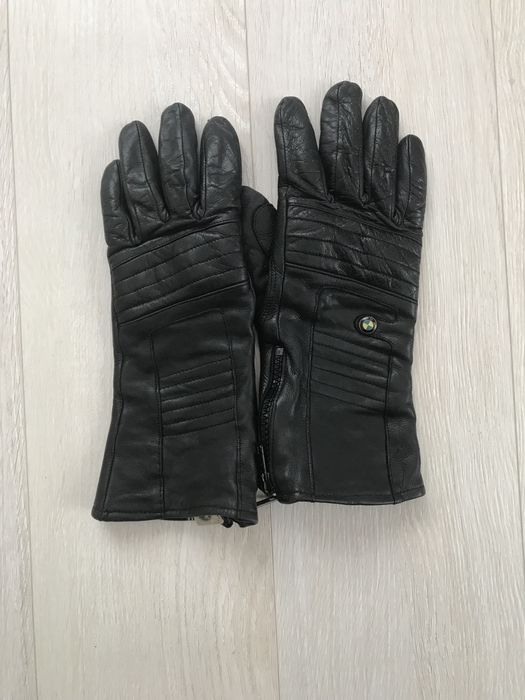Рукавиці чорні шкіряні