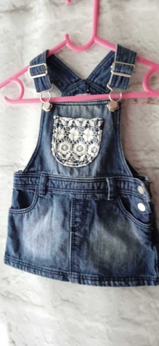 spódniczka ogrodniczka z koronką F&F 6-9M 74cm