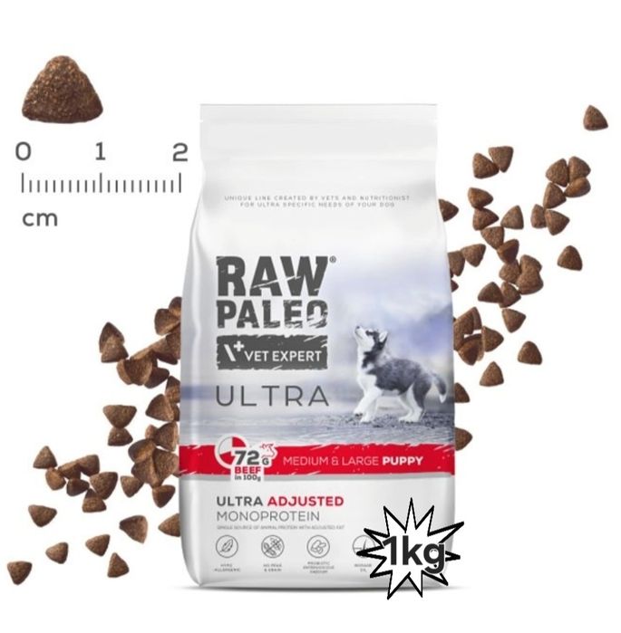 Raw Paleo Ultra Medium & Large Puppy Beef 1kg