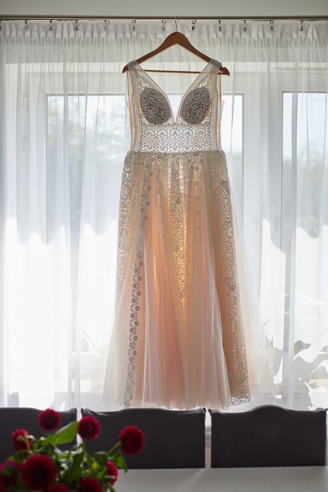 Suknia ślubna boho, rozmiar 36