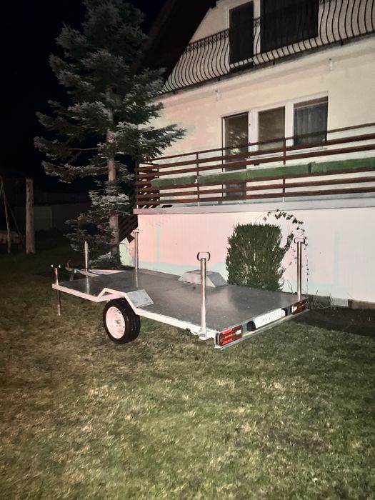 Mocna przyczepa platforma 306x160 750 DMC – kamper quad motocykl