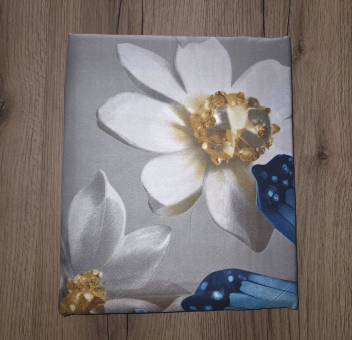 Komplet Pościeli 200x220cm Niebieskie Motyle 4 częściowy