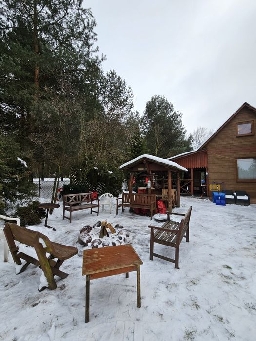 Domek Sauna i Działka w Dąbrówce pod Lublinem ognisko grill spokój