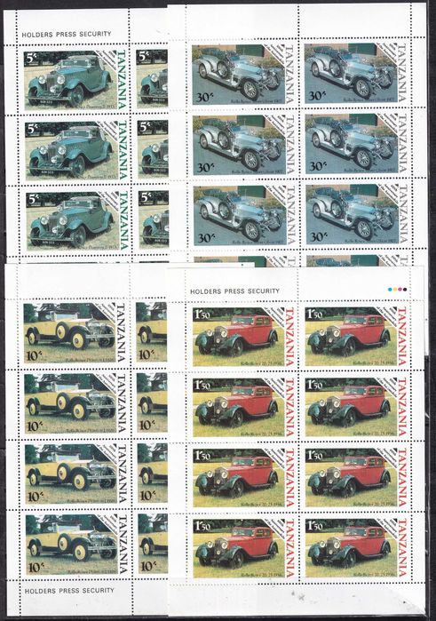 Tanzania 1986 arkusze cena 10,90 zł kat.12€ - samochody