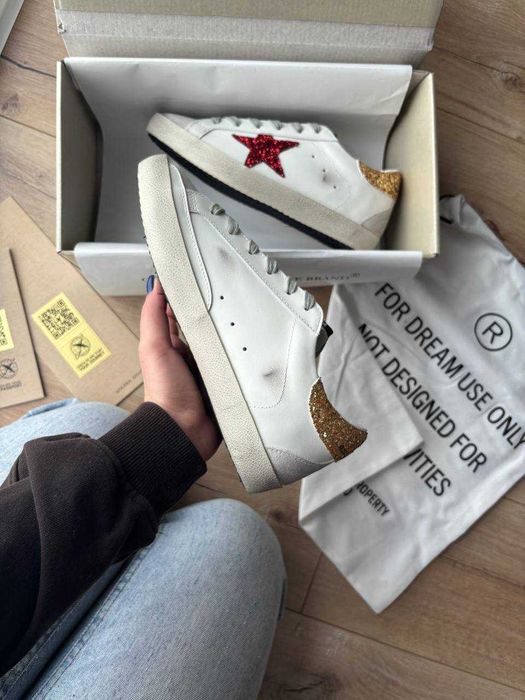 Кеды Golden Goose Glitter Star Gold Red ОРИГИНАЛ