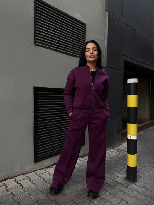 Костюм жіночий темлий штани палаццо зі стрілками і кофта