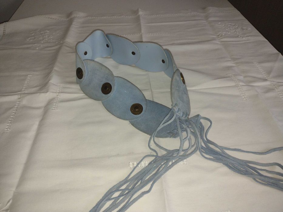 Baby Blue Leather Belt
