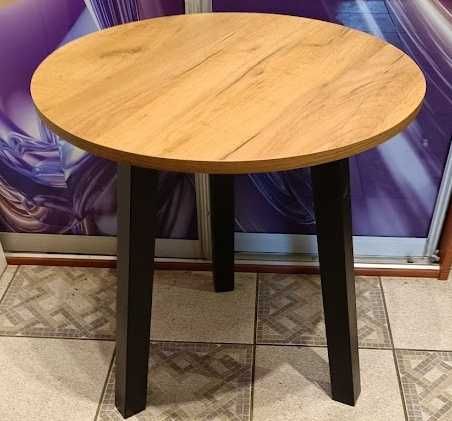 STOLIK kawowy  60cm dąb craft złoty nogi czarne