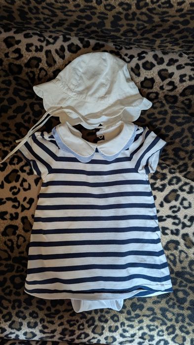 Conjunto Jacadi azul e branco