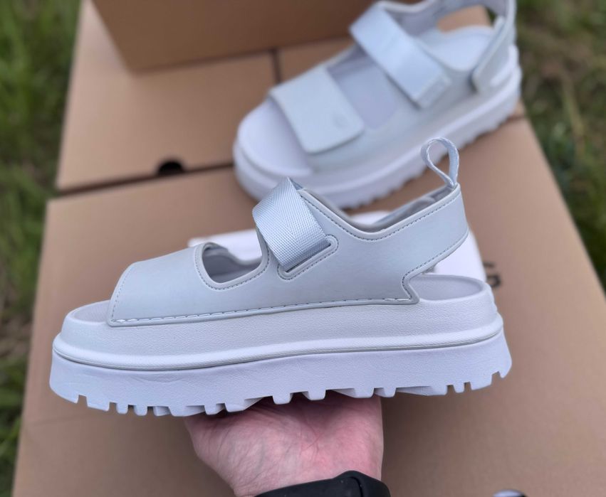 ‼️Останні Розміри‼️Оригінал / Босоніжки UGG Goldenglow Sandals White & Blue / Босоножки Угги / Сандалі Угг