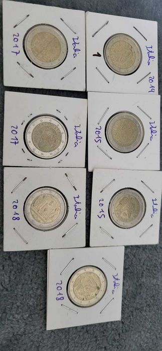 Moedas Comemorativas Euro-Itália/Paises Baix/Grécia/Irlanda/Luxemburgo