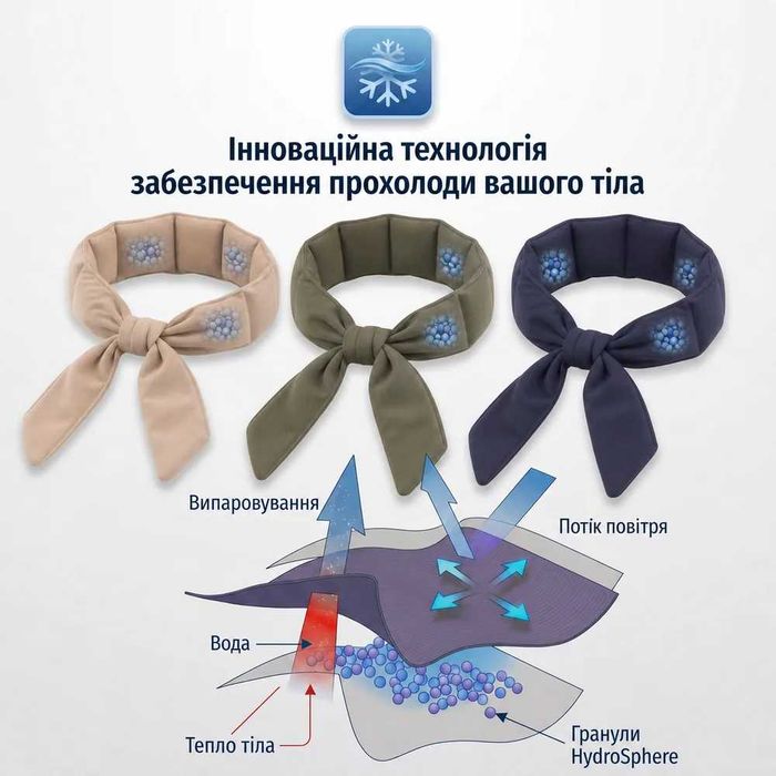 Охолоджуючий шарф Cooling Band — Navi Blue (Морський Синій)