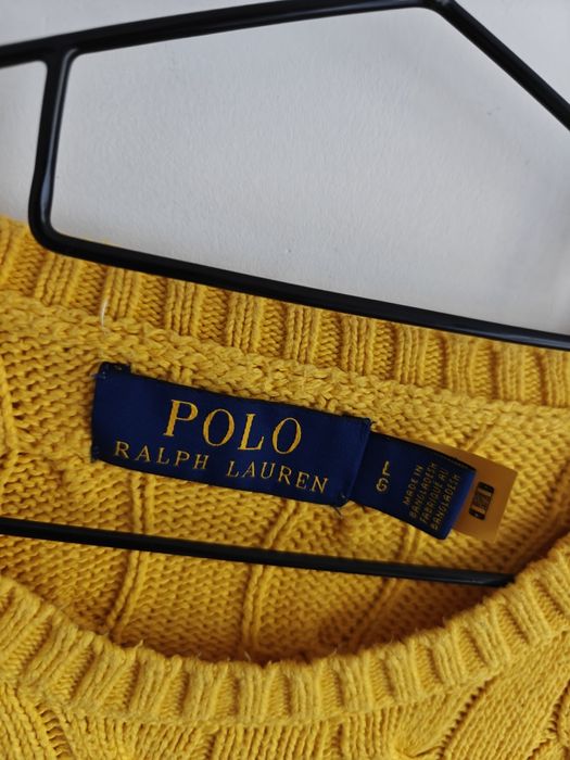 Ralph Lauren sweter warkocz męski logowany  L