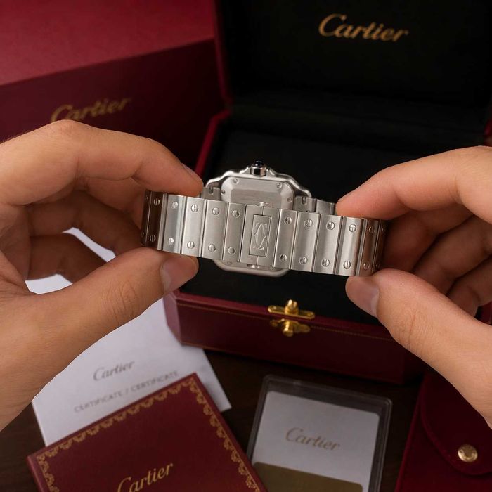 Мужские премиум часы Cartier Santos White Механика