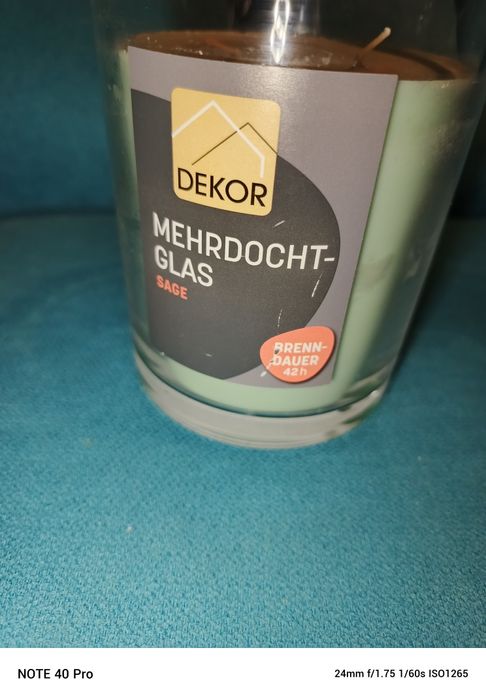 Świec w szkle duża 12,5 x 10 cm 42h palenia DEKOR 2 knoty