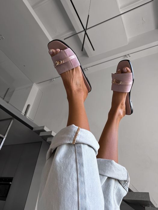 Klapki Hermes giulia pink