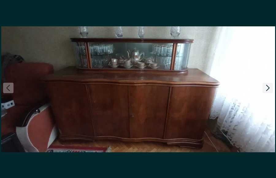 Kredens w stylu art deco z nadstawką lata 50/60, PRL