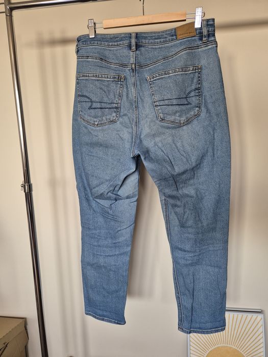 American Eagle mom jeans 38 M niebieskie proste jeansy