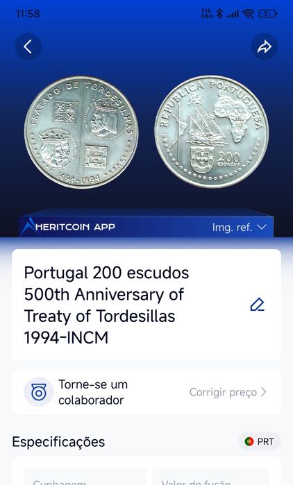 Moedas antigas Portugal
