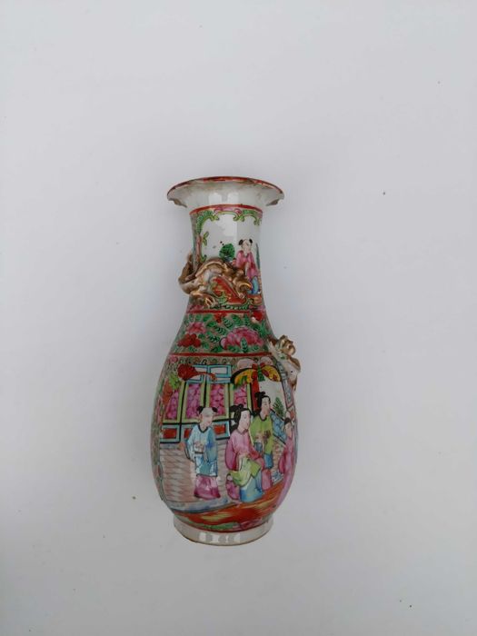 Jarra Porcelana da China Mandarim Séc XIX 21 cm