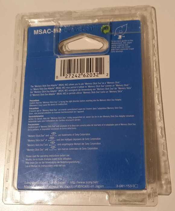 SONY Memory Stick Duo Adaptor para cartões de memória.
