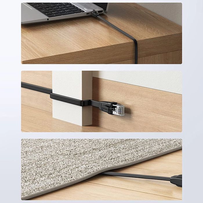 Ugreen płaski kabel sieciowy LAN Ethernet Cat. 6 10m czarny