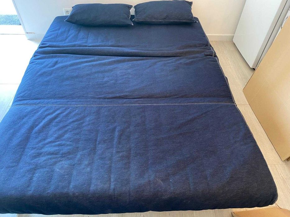 Sofá-cama 2 lugares (IKEA / PS LEVOS) Vansta azul escuro