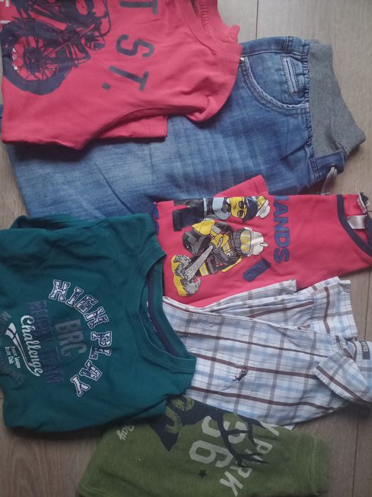 5 bluzek+spodnie rozm.140
