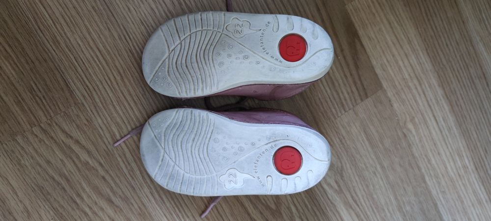 Buty dziecięce - Elefanten r. 22 - skóra naturalna pudrowy róż