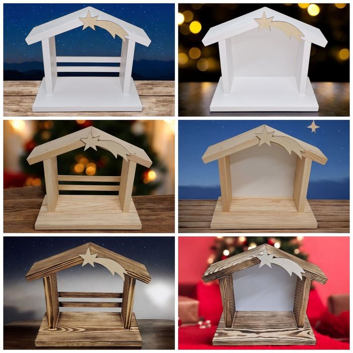 Szopka bożonarodzeniowa stajenka drewniana