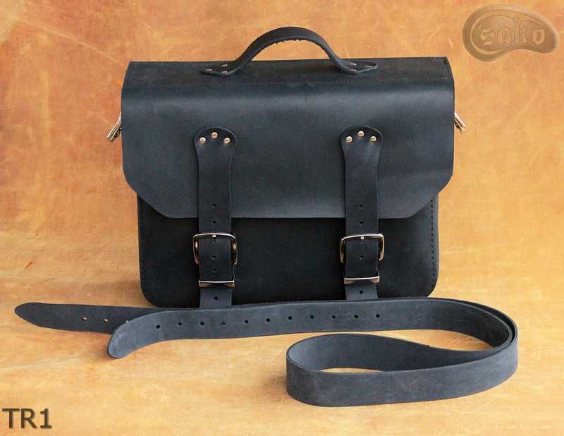 Skórzana torba na ramię TR1 unisex aktówka skóra licowa A4 SAKO