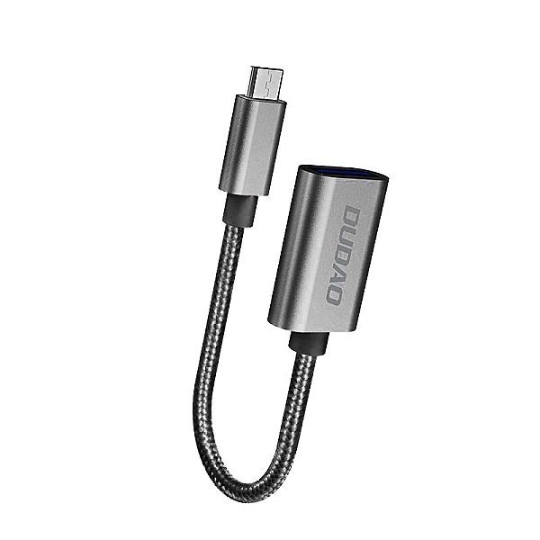 Dudao adapter przejściówka kabel Otg z Usb 2.0 na micro Usb szary (l15