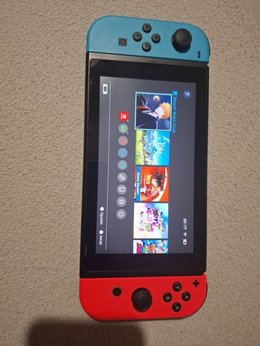 Nintendo switch V2 32gb + cartão 256 + jogos