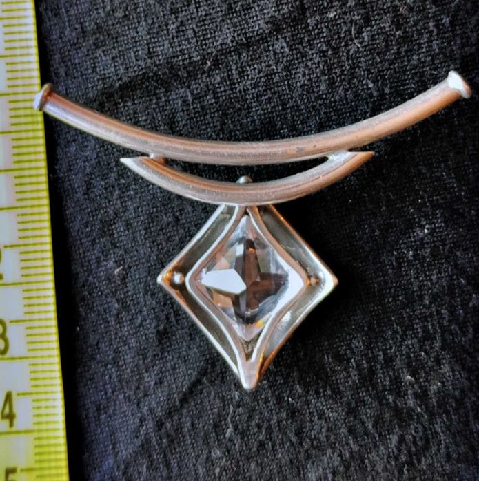 Srebrna zwieszka Kryształ +łańcuszek gratis pr. 925 - wzór Modern Art