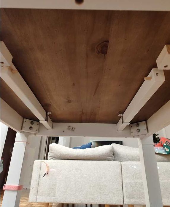 Mesa Jantar 85x180 branco e Castanha