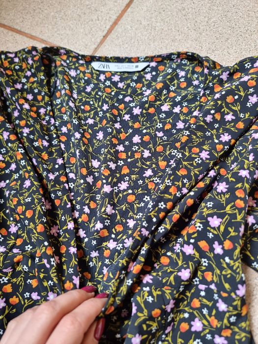 Zara платье цветочный принт м-л зара