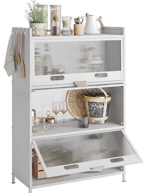 NETEL Półka Kuchenna Stal Nierdzewna 4-Poziomowa Na Mikrofalę kółka