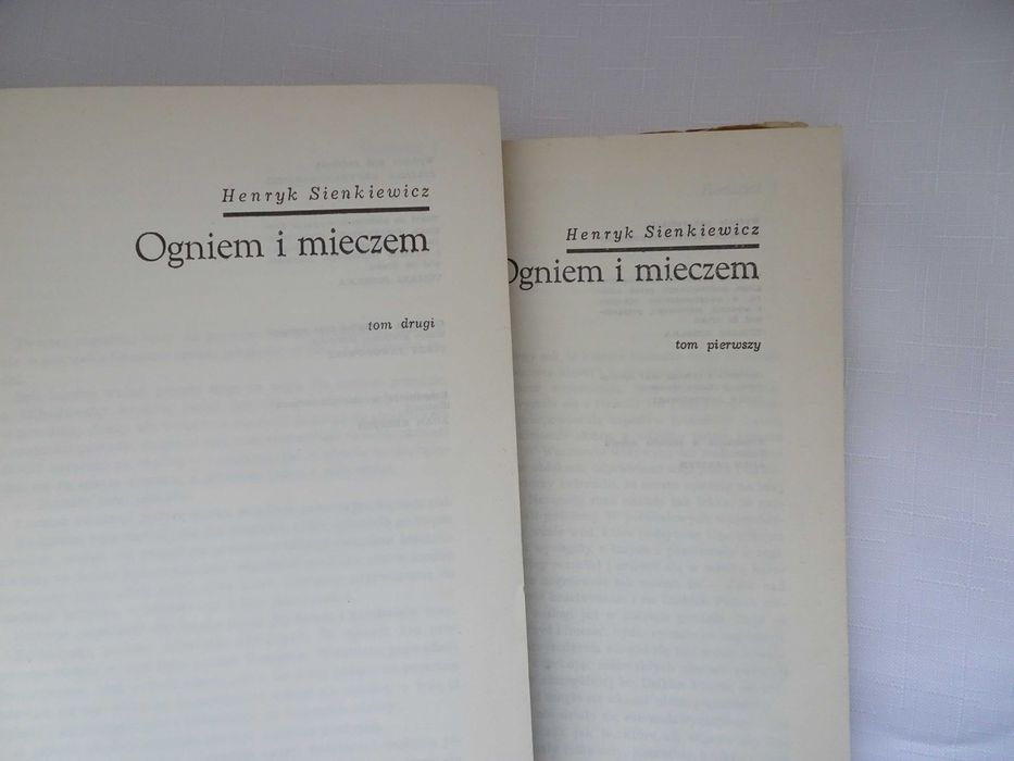 Książki "Ogniem i mieczem" Tom I i  II