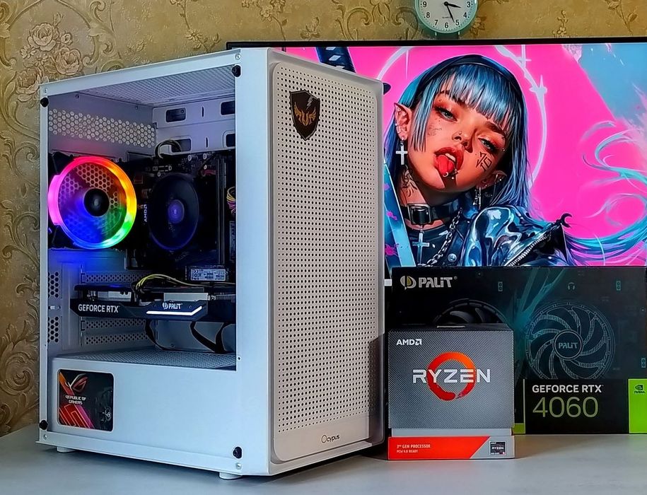 RTX4060/ Ryzen 5 5500/ 16gb DDR4 AMD игровой компьютер s-AМ4