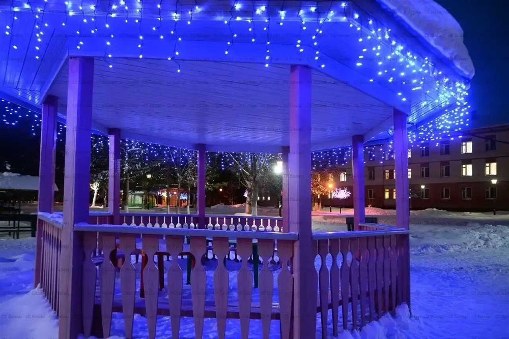 Бахрома уличная Гирлянда + Flash LED MOD_7.7.1 Фасадная Штора наружная