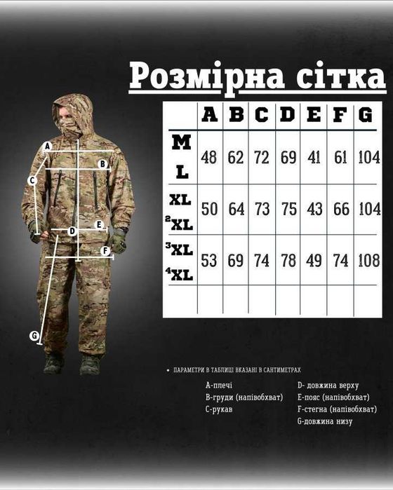 Маскувальний костюм Мультикам із шліфованої сітки M-4XL Без передоплат