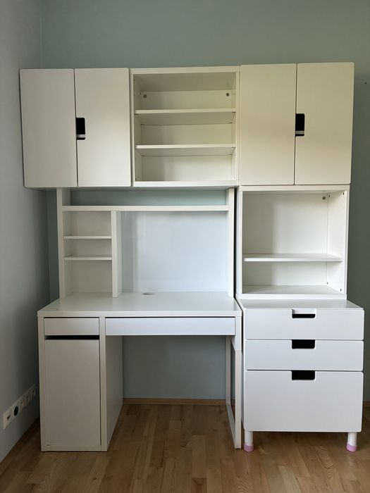 IKEA MICKE  biurko z zestawem– kompletne stanowisko do nauki lub pracy