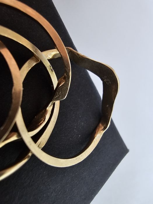 Conjunto 4 aneis ouro 14 klt