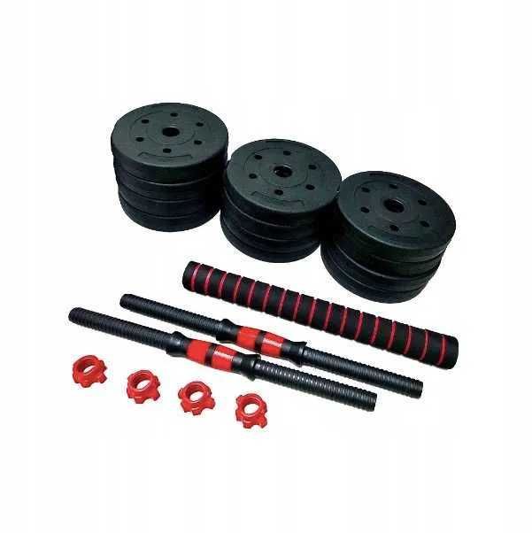 Hantle bitumiczne regulowane 2x10 kg z Łącznikiem zestaw gryfy talerze