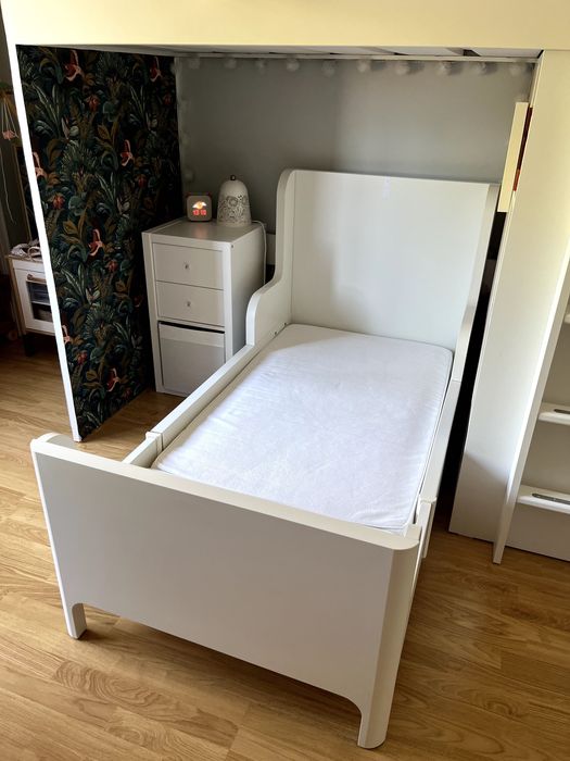 BUSUNGE Cama infantil extensível 80x200 cm + colchão ÖMSINT