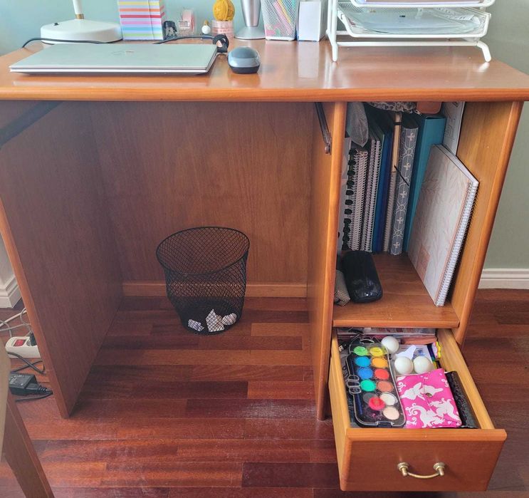 Desk with cherry wood chair