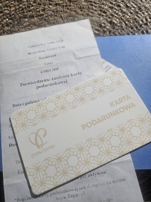 Karta podarunkowa posnania