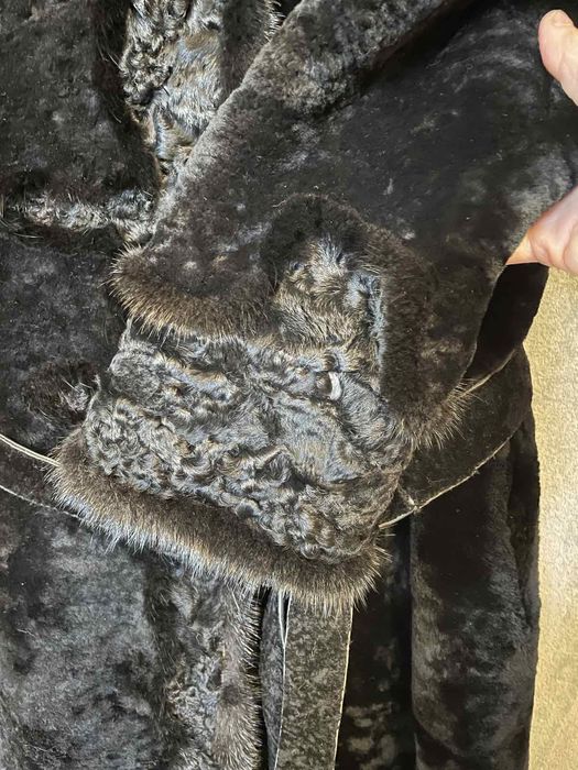 Шуба мутон + норка,