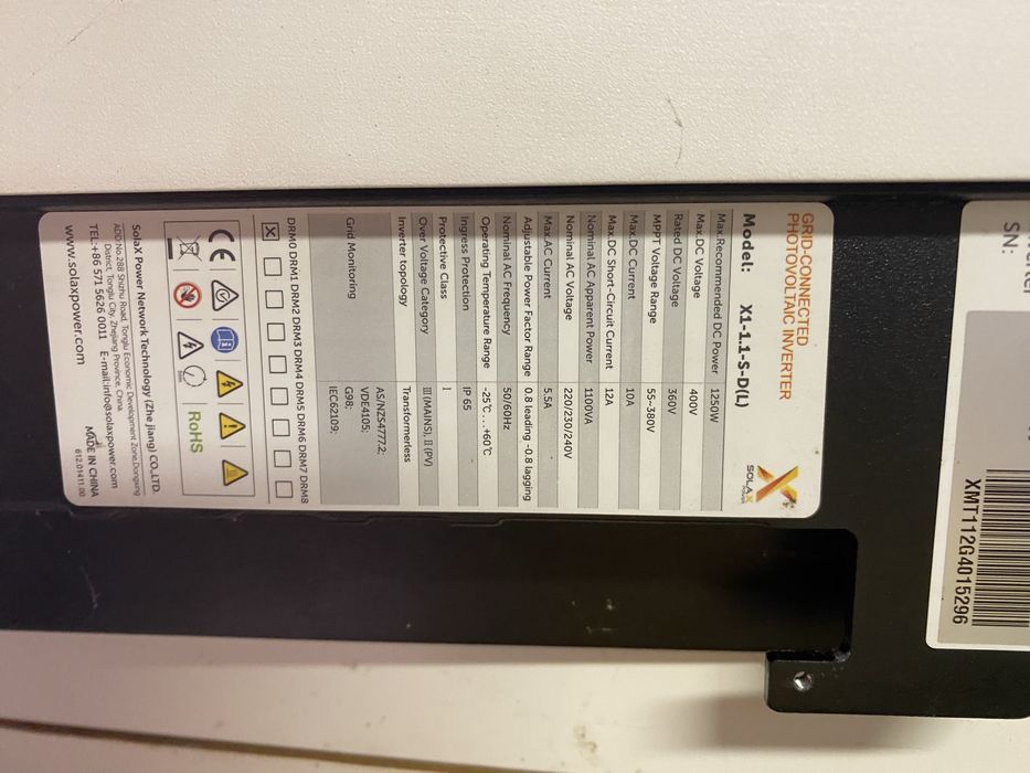 estrutura para paineis e inversor solax